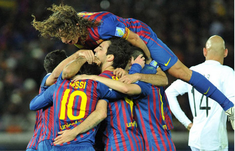 barcelona festejando un gol
