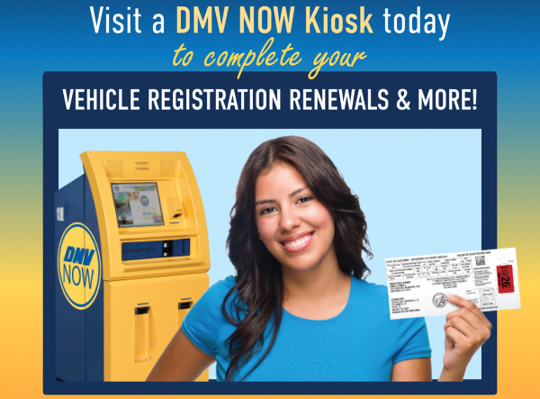 Anuncio para promover los quioscos del DMV