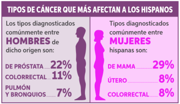 Gráfica sobre los tipos de cáncer