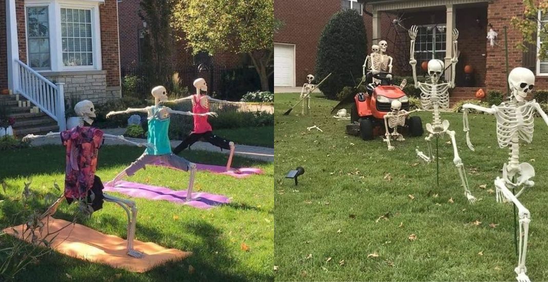 Ideas con calaveras para decorar tu patio en Halloween.