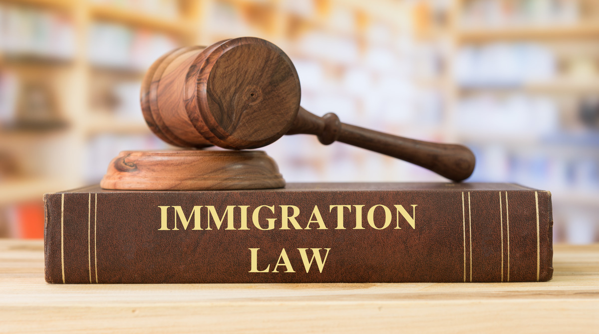 Mazo y libro de la ley de inmigración