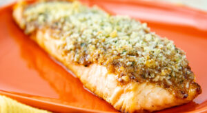 Salmón con miel y mostaza